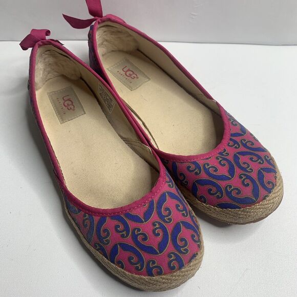 UGG Shoes - Ugg Indah Marrakech Hot Pink Blue Slip On Fabric Flat Shoes Women’s Size 8